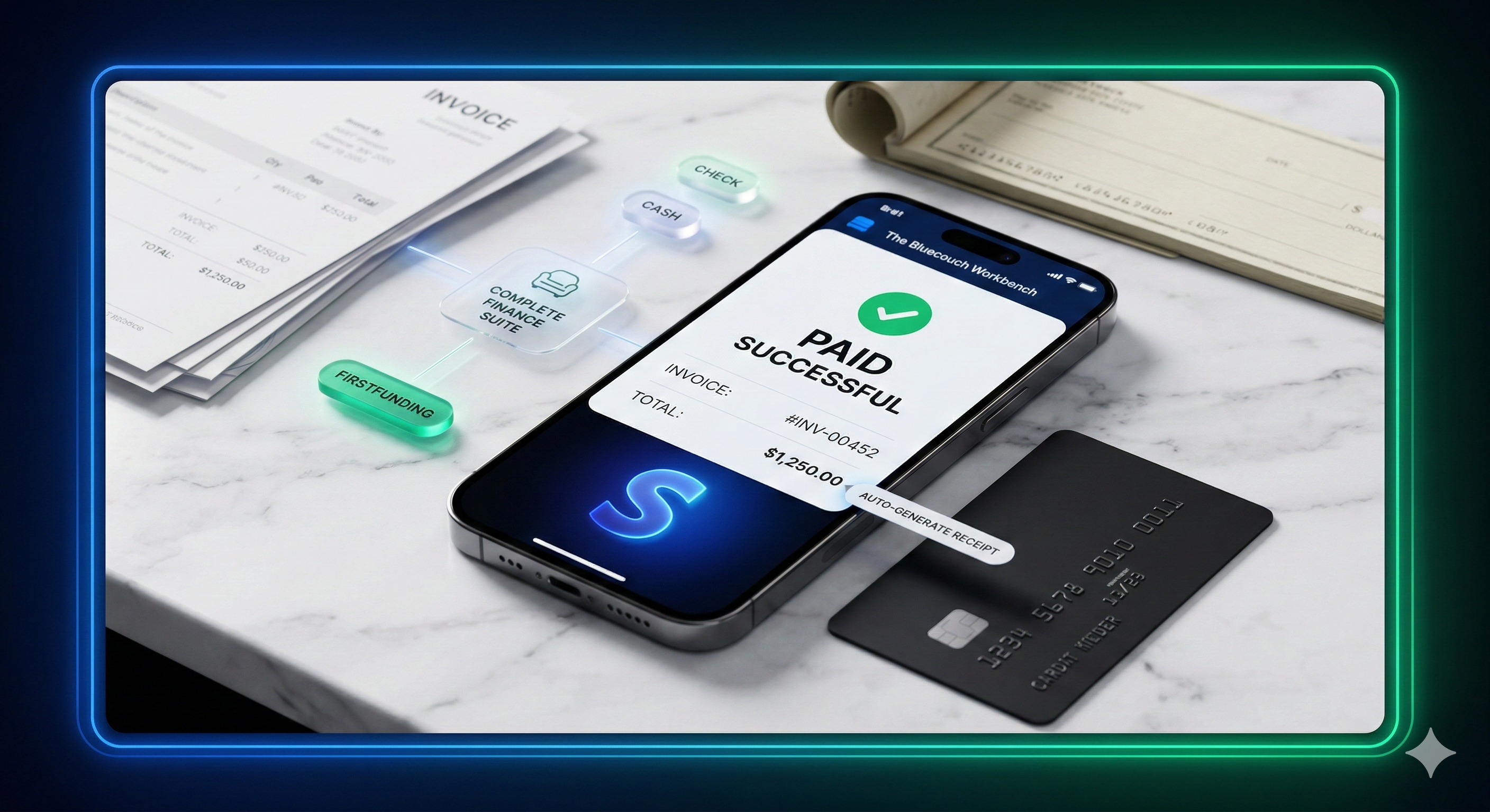 Stripe and FirstFunding payment integration dashboard showing premium financing options